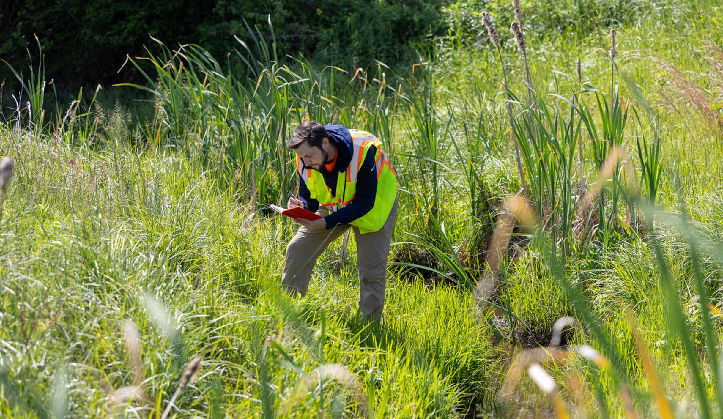 Ingram Engineering geotechnical engineer conducting subsurface investigation and soil sampling on a project site in Pennsylvania